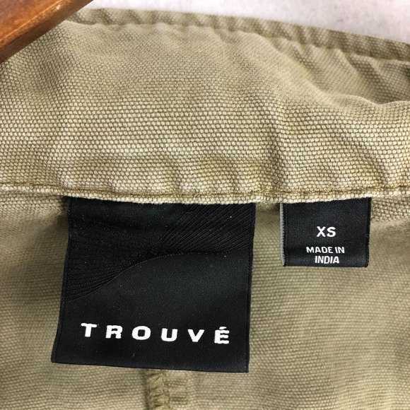 Trouve Women's Size X-Small Green Full Zip Long Sleeve Cotton Utility Jacket - Picture 9 of 13